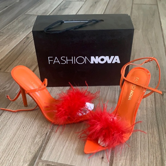 Fashion Nova Shoes - Brand New Fashion Nova Orange Sexy Strap Heels